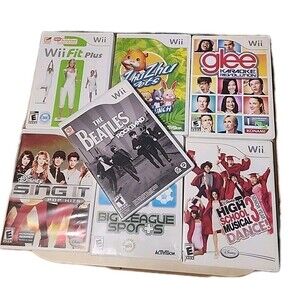 7 Wii Beatles Glee Disney Sing It Wii Fits Plus Sports Video Games Bulk Lot
